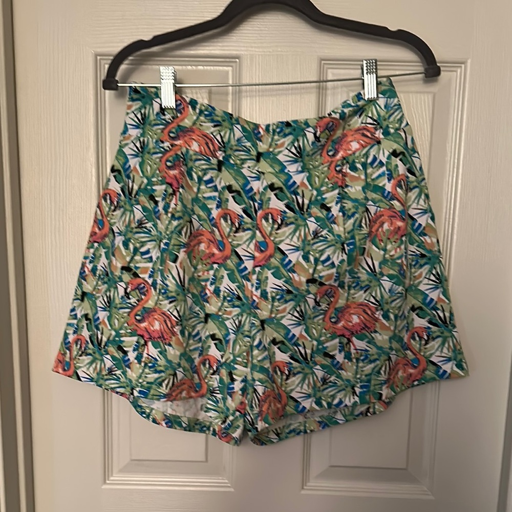 Flamingo Print Tropical Shorts